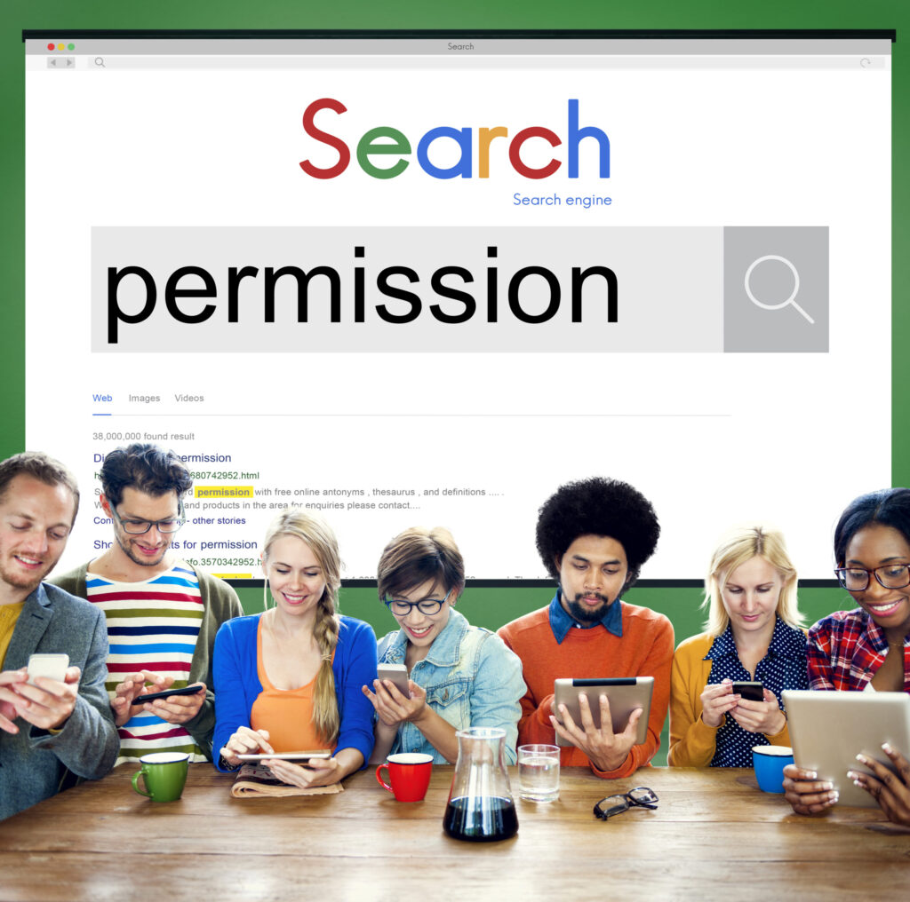 Picture of people searching permission
